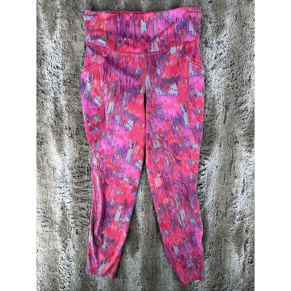 Lululemon Fast and Free High-Rise Tight 25" Spliced Weave Tone Pow Pink Size 6